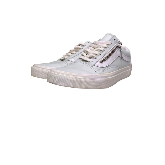 Vans Old Skool Zip Leather Shoes Mens 3.5 Womens 5.0 Zephyr Blue & Blanq White - Picture 11 of 16